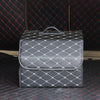 Car Trunk Foldable Storage Box, Rhombic Grid Middle Size: 40 x 32 x 30cm (Beige)