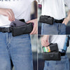 NUOKU 5.5-6.7 Inch Dual Phone Belt Clip Carrying Pouch Litchi Texture Leather Phone Case(Black)