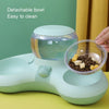 Automatic Dog Water Bowl with Food Bowl, Green, 1.4L