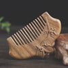 8cm Clothes Green Sandalwood Retro Style Carved Portable Wooden Comb