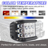 4 inch 45W 4500LM LED Work Light Bar Side Shooter Combo Beam White+Yellow Driving Offroad