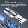 Mech Series 6A 120W USB to 8 Pin 180-degree Metal Plug Fast Charging Cable, Length: 1.8m(Blue)