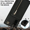 For Samsung Galaxy S20 Cross-body Zipper Square TPU+PU Back Cover Case with Holder & Card Slots & Wallet & Strap(Black)