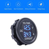 2 In 1 Modified Car Double Digital Voltage Current Table Measuring Instrument(Blue Light)