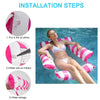 4-tube PVC Inflatable Foldable Floating Row Summer Swimming Pool Water Hammock(Straight Striped Dark Blue)