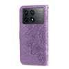 For Xiaomi Redmi K70 / K70 Pro 7-petal Flowers Embossing Leather Phone Case(Light Purple)
