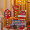 Christmas Street Sign STOP Decorative Lights Wooden Window Atmosphere LED Lights, Style: Crown