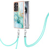 For Samsung Galaxy S25 Ultra 5G Electroplating Marble Dual-side IMD Phone Case with Lanyard(Green 003)