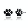 Sterling Silver Pet Paw Print Earrings Dripping Earrings