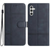 For Samsung Galaxy A26 5G Cowhide Texture Stitching Leather Phone Case(Dark Blue)