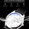 YAZOLE 560 Leather Strap Quartz Movement Waterproof Men Watch(White+Black)