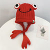 Children Cartoon Frog Woolen Hat Warm Knitted Hat Bomber Hat, Size: For 1-3 Years Old( Red)
