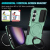 For Samsung Galaxy S24 FE 5G Sliding Camshield MagSafe Holder TPU Hybrid PC Phone Case(Light Blue)