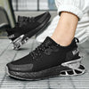Men Casual Sneakers Tide Luxury Shoes Trainer Breathable Running Shoes, Size: 40(Black Silver)