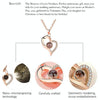100 Language I Love You Projective Girl Heart Pendant Necklace Jewelry (Gold)