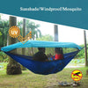 Parachute Cloth Anti-Mosquito Sunshade With Mosquito Net Hammock Outdoor Single Double Swing Off The Ground Aerial Tent 270x140cm (Blue / Light Blue)