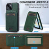 For iPhone 15 Plus / 14 Plus LC.IMEEKE L3 Series Detachable RFID Card Bag Magsafe Phone Case(Green)