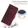 For Samsung Galaxy A56 5G Skin Feel Sun Flower Embossed Flip Leather Phone Case with Lanyard(Wine Red)