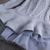 Winter Girls Knit Long Sleeve Sweater Organza Dress Evening Dress, Size:110cm(Khaki)