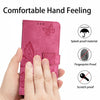 For Samsung Galaxy S25 5G Skin-feel Embossed Butterfly Leather Phone Case(Rose Red)