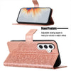 For Samsung Galaxy A26 5G Flower Embossed Leather Phone Case(Rose Gold)