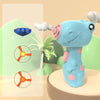 Cartoon Children Spinning Top Toy Outdoor Luminous Flying Saucer Launcher, Specification: Blue Dinosaur