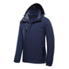 Men Outdoor Waterproof Jacket With Detachable Inner Warm Fleece for Camping Travel, Size: XL(Dark Blue)