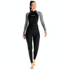 DIVE & SAIL 3mm Warm One-Piece Long Sleeve Wetsuit Thickened Winter Swimming And Surfing Suit, Size: L(Female Black)