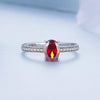 BSR460-7RD S925 Sterling Silver White Gold Plated Zircon Exquisite Pomegranate Ring Hand Decoration