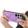 For Samsung Galaxy S25+ 5G Solid Color Retro Magsafe PU Back Cover Phone Case(Purple)