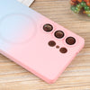 For Samsung Galaxy S25 Ultra 5G Liquid TPU Silicone Gradient MagSafe Phone Case(Pink Blue)