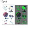 10 PCS Waterproof Luminous Tattoo Stickers Gradient Temporary Tattoo Stickers(EI-141)
