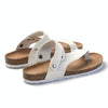 Men Summer Cork Flip Flops Beach Couple Leather Sandals, Size: 45(White)