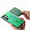 For Samsung Galaxy S25 Ultra 5G Retro Magsafe Card Bag PU Back Cover Phone Case(Green)