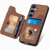 For Samsung Galaxy S25 5G Retro Skin-feel Ring Multi-card Wallet Phone Case(Brown)