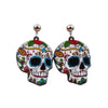 Halloween Jewelry Acrylic Personal Skull Earrings(Blue Eyes Ghost Head)