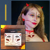 10pcs Halloween Scar Waterproof Tattoo Sticker Simulated Face Horror Stickers, Pattern: RM-039