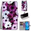 For Alcatel 1S (2020) / 3L (2020) Coloured Drawing Cross Texture Horizontal Flip PU Leather Case with Holder & Card Slots & Wallet & Lanyard(Chrysanthemum Pink White Purple)