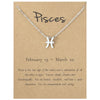 Zodiac Signs Necklace Electroplate Alloy Short Chain Jewelry, Style: Pisces Silver
