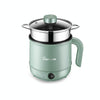 Multi-Function Electric-Cooker Mini Dormitory Student Cooking Rice Stir Frying Non-Stick Pot, 110V US Plug, Colour: Green Manual with Steaming Grid(1.7L)