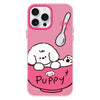 For iPhone 11 Pro Max Skin Feeling Jelly TPU Hybrid PC Phone Case(A Bowl of Puppy Pink)