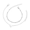 2 Sets Women Minimalist Small Love sharp Link Chain Bracelets(silver)