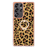 For Samsung Galaxy S25 Ultra 5G Electroplating Dual-side IMD Phone Case with Ring Holder(Leopard Print)