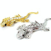 Zinc Alloy Rhinestone Gecko Metal 3D Car Sticker(Gold)