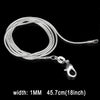 1MM Personality Fashion Silver Plated Snake Bone Chain(Silver length:18 inch)