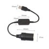 2 PCS Car USB to Cigarette Lighter Socket 5V to 12V Boost Power Adapter Cable, Model: 1.2m