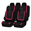 Universal Car Seat Cover Polyester Fabric Automobile Seat Covers Car Seat Cover Vehicle Seat Protector Interior Accessories 9pcs Set Pink
