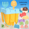 13pcs /Set Outdoor Castle Beach Toy Bucket Child Play House Cartoon Play Sand Dredging Tool(Green)