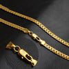 2 PCS 5mm Full Sideways Gold Plated Necklace Fashion Jewelry, Specification: 24 inch (60cm)