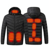 9 Zone Double Control Black USB Winter Electric Heated Jacket Warm Thermal Jacket, Size: XXXL
